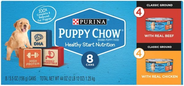 Purina Puppy Chow Pate Real Beef and Chicken Wet Puppy Food Variety Pack