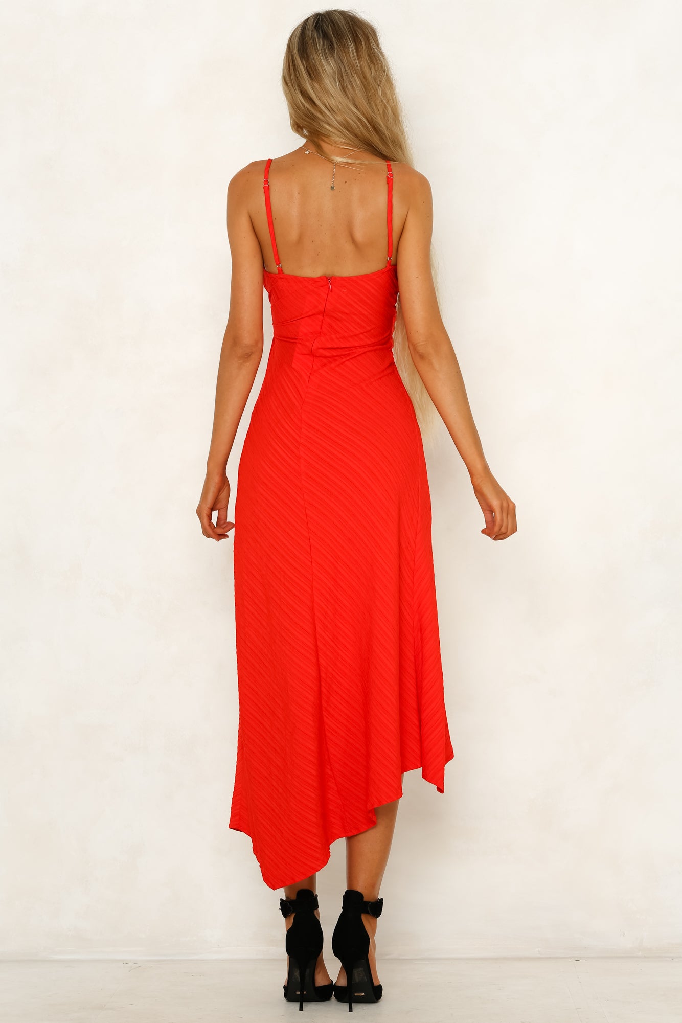 Kisses On The Forehead Midi Dress Red