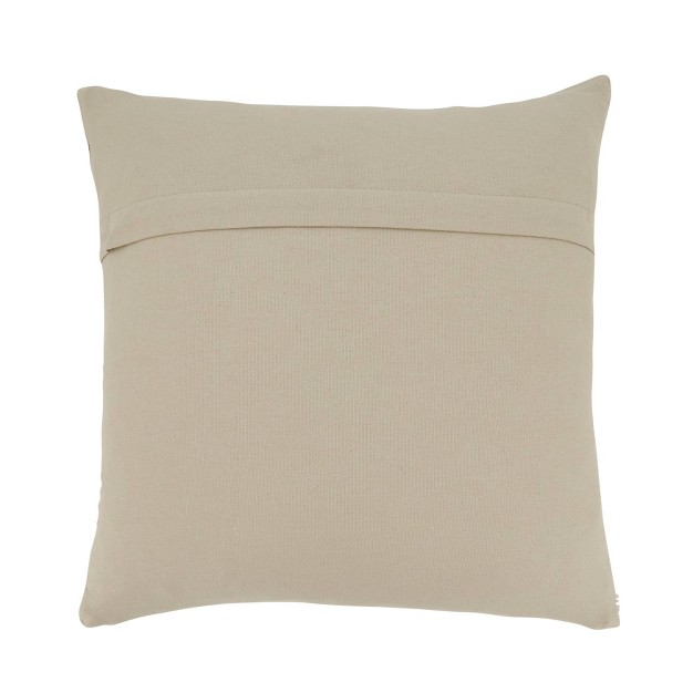 Contemporary Hair On Leather Down Filled Square Throw Pillow Ivory Saro Lifestyle