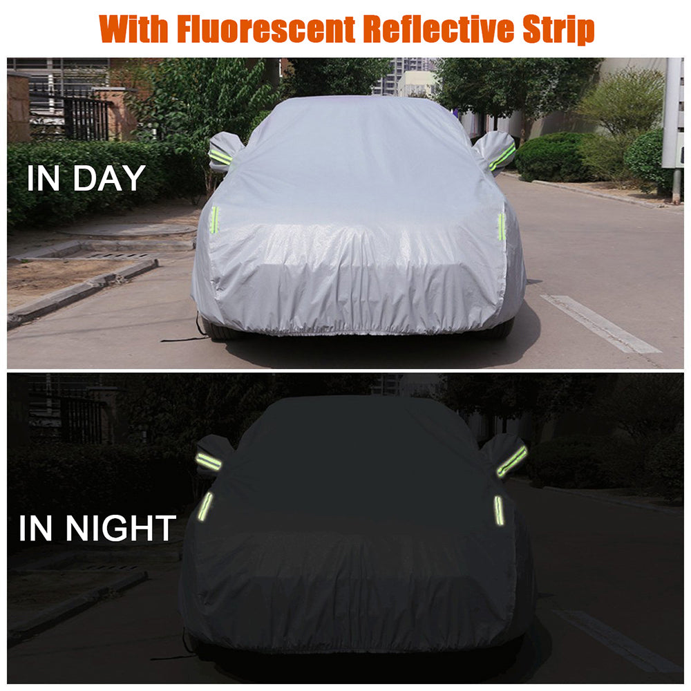 ametoys Car Cover Full Covers with Reflective Strip Sunscreen Protection Dustproof Scratch-Resistant for 4X4SUV Business Car