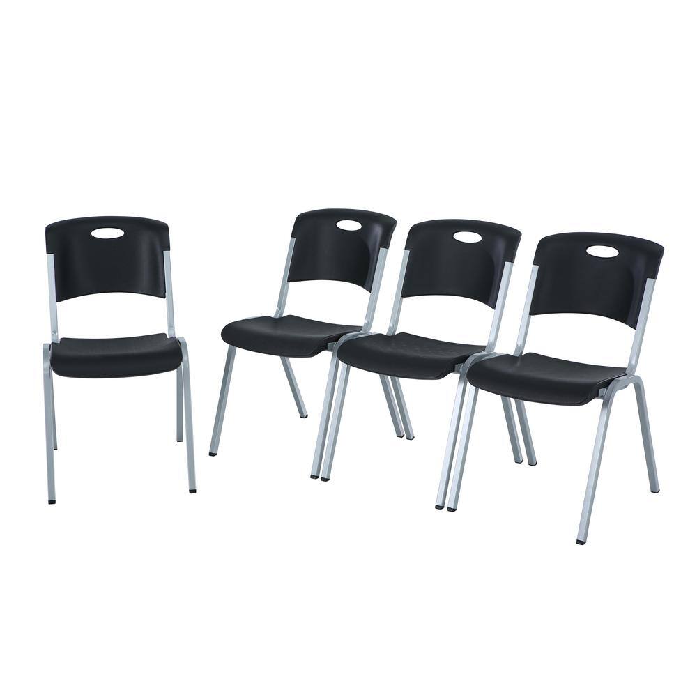 Lifetime Black Stacking Utility Chair (Set of 4) 480310