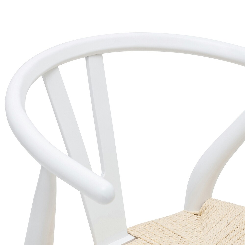 Poly and Bark Weave Chair   Solid Wood Frame (White)