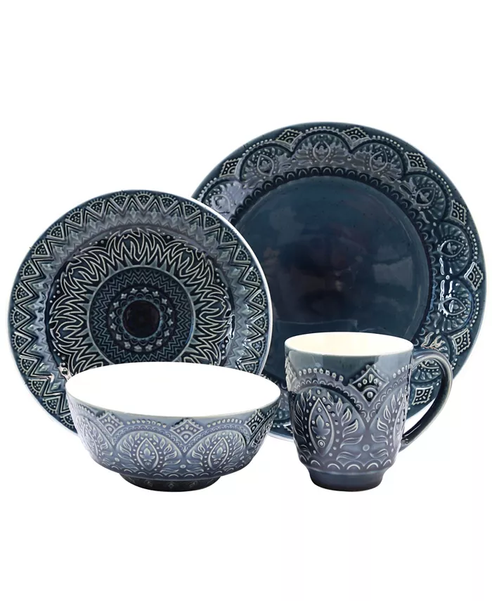 Elama Petra 16 Piece Stoneware Dinnerware Set