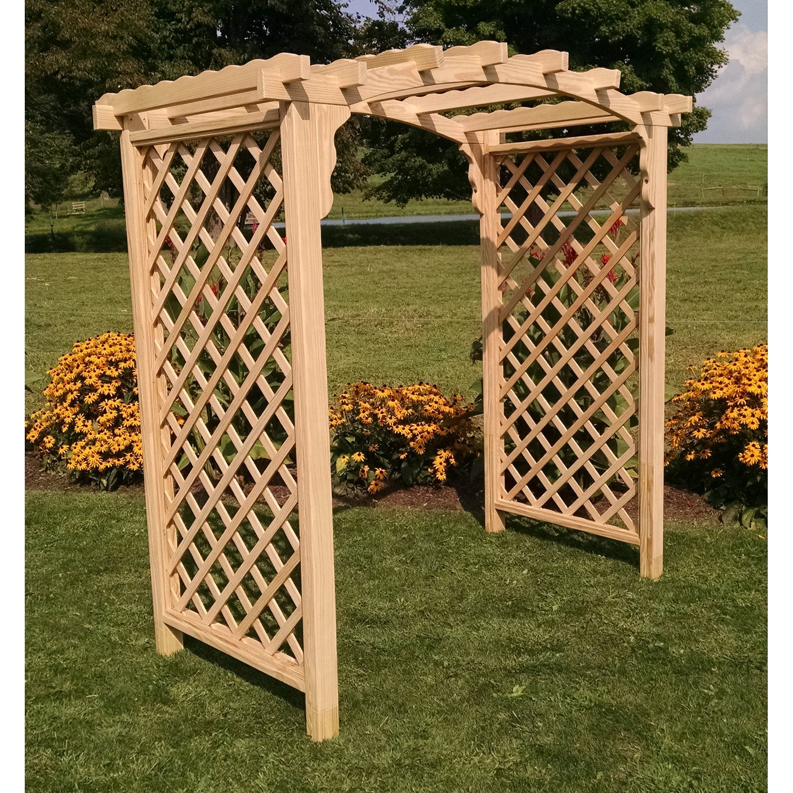 A &amp; L Furniture Jamesport 7.3 ft. High Wood Arbor