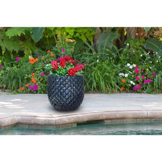 Vigoro 12 in. Blue Preston Ceramic Planter Decorative Pot CR00869S-120M