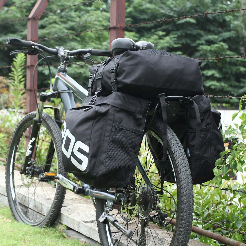 Mountain Road Bicycle Bike 3 in 1 Trunk Bags Cycling Double Side Rear Rack Tail Seat Pannier Pack Luggage Carrier