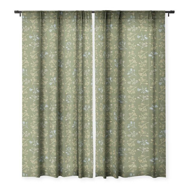 Wagner Campelo Convescote Green Single Panel Sheer Window Curtain Deny Designs