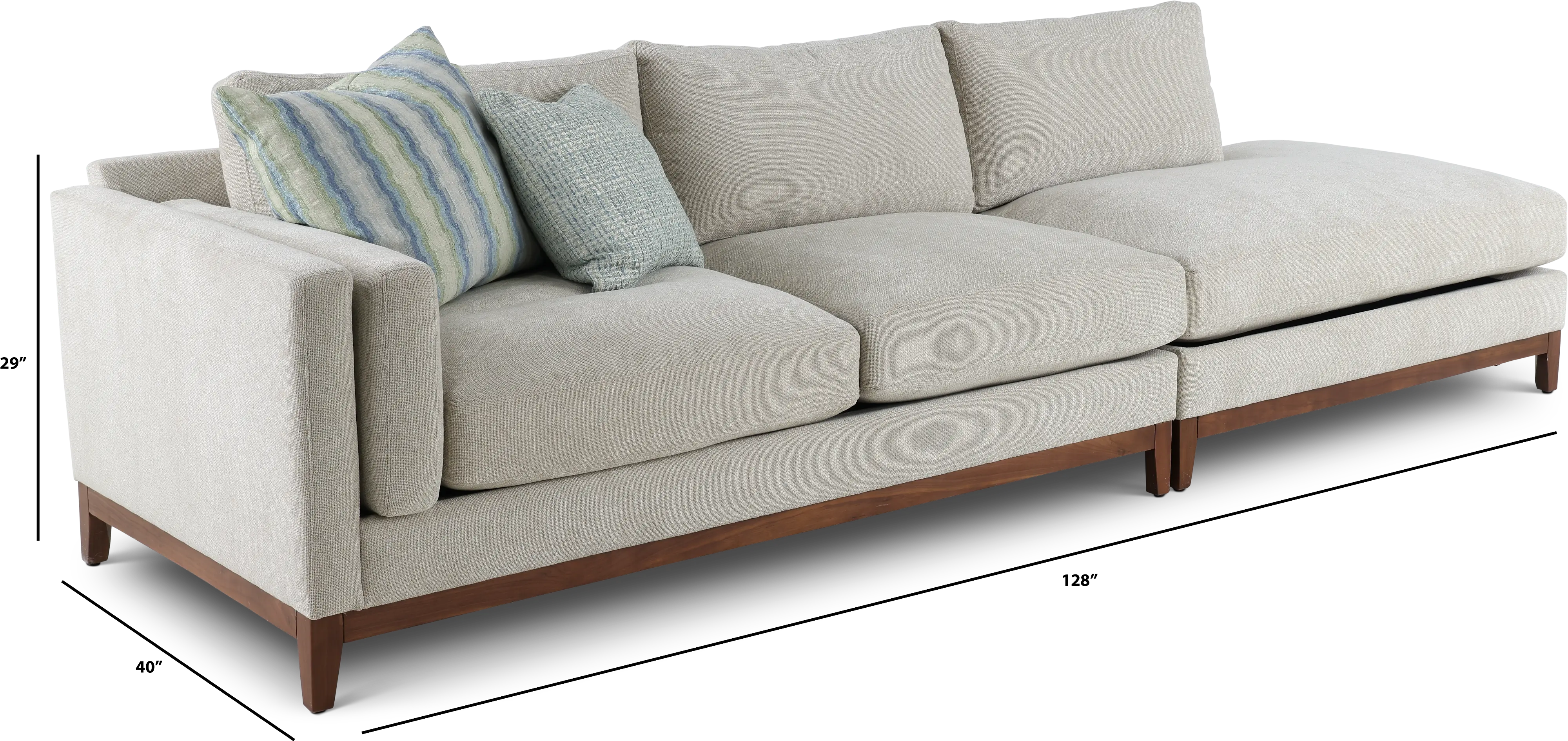 Kelsey Dove Beige 2 Piece Sectional