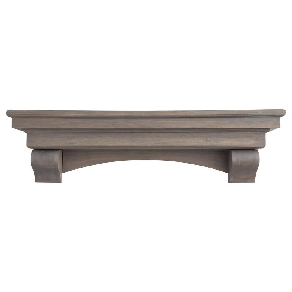 Dogberry Collections 48 in. Ash Gray French Corbel Mantel Shelf m-fcor-4877-gash-none