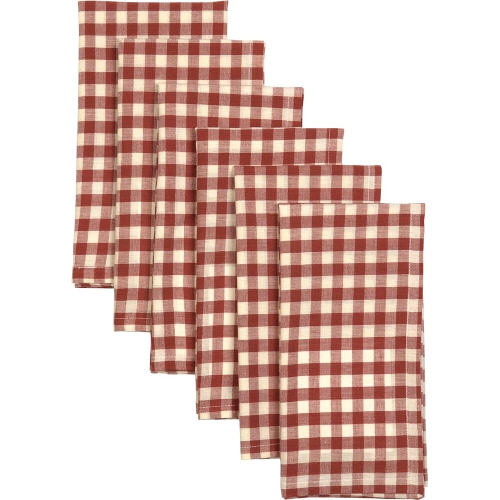 Set of 6 Katie Gingham Check Napkins   Napkin 18x18