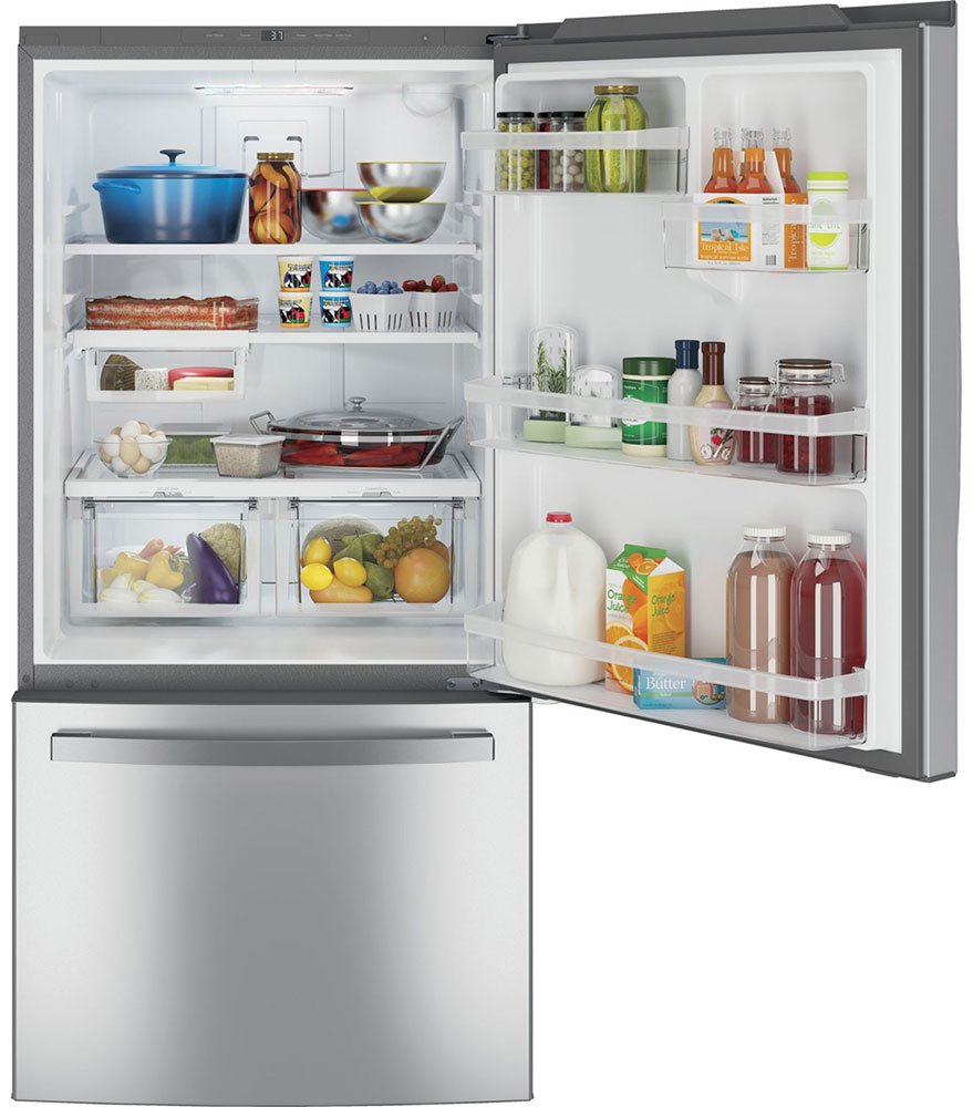 GE ENERGY STAR 24.8 Cu. Ft. Fingerprint Resistant Stainless Steel Bottom Freezer Refrigerator