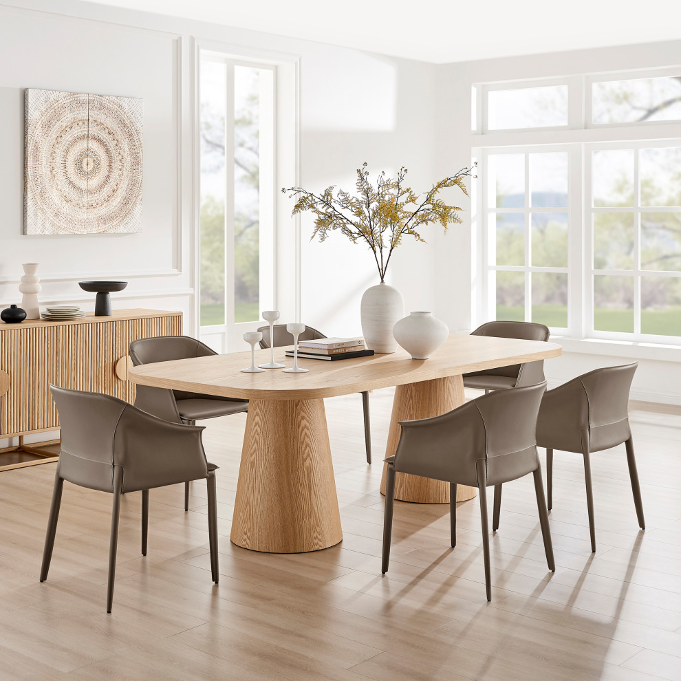 Callie Recycled Leather Dining Arm Chair   Modern   Dining Chairs   by New Pacific Direct Inc.  Houzz