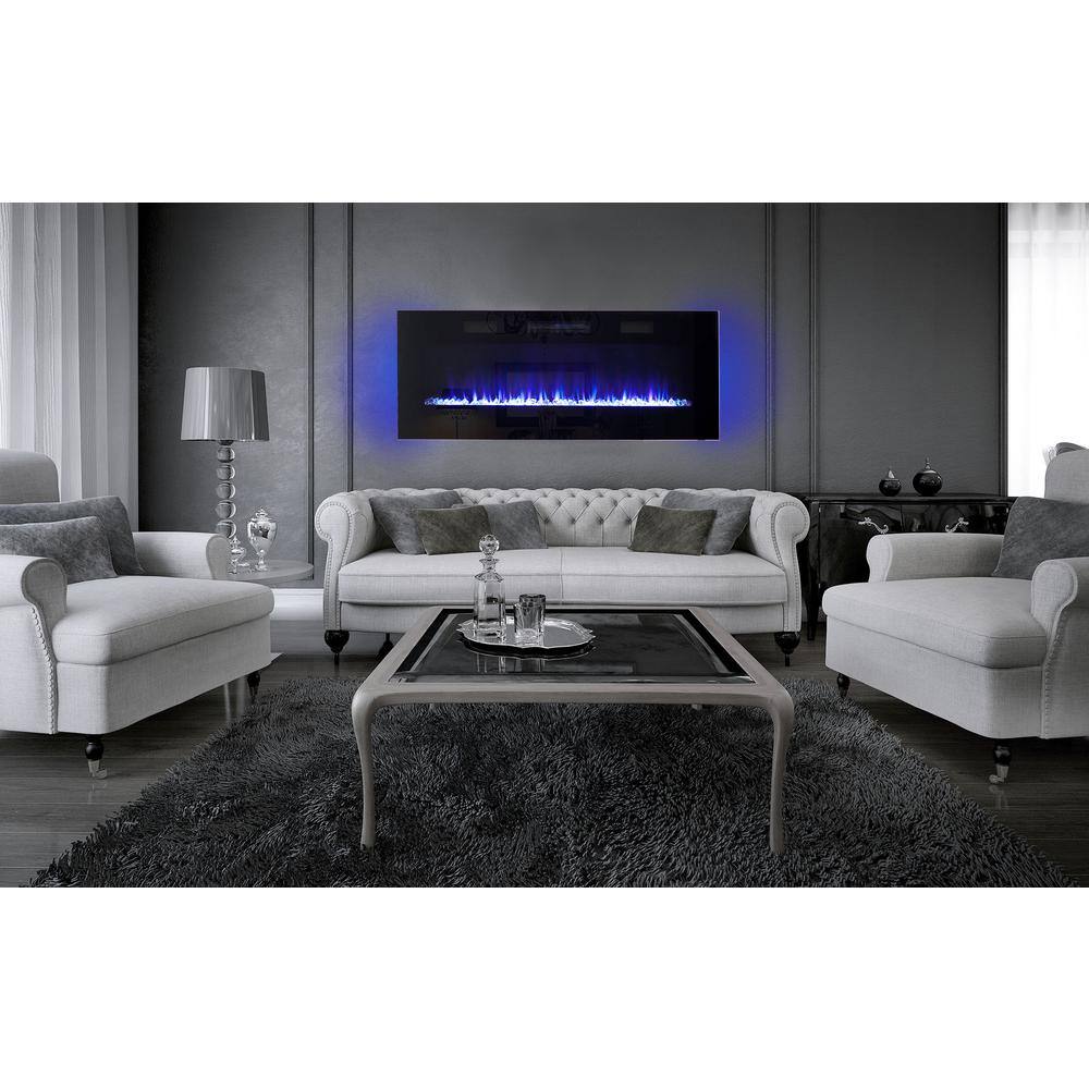 Paramount Premium 50 in. Front Venting Slim Wall-Mount Electric Fireplace Black EF-WM350 XIN