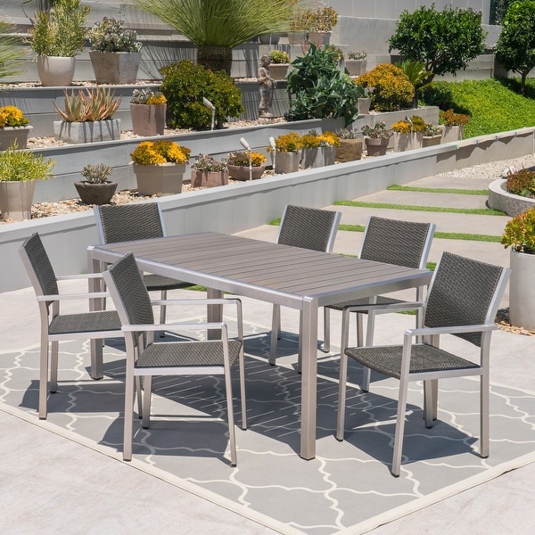 Cape Coral Outdoor 7piece Aluminum Dining Set by Christopher Knight Home