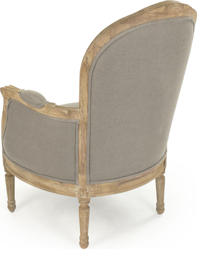 Pascal Club Chair  Gray Linen   French Country   Armchairs And Accent Chairs   by HedgeApple  Houzz