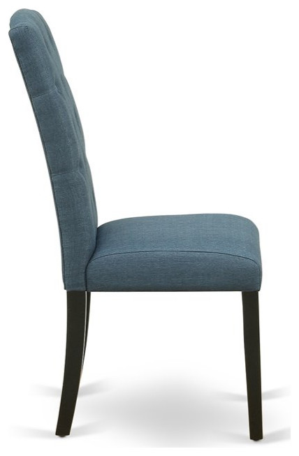 East West Furniture Celina 41 quotFabric Dining Chairs in Black/Blue (Set of 2)   Transitional   Dining Chairs   by Homesquare  Houzz