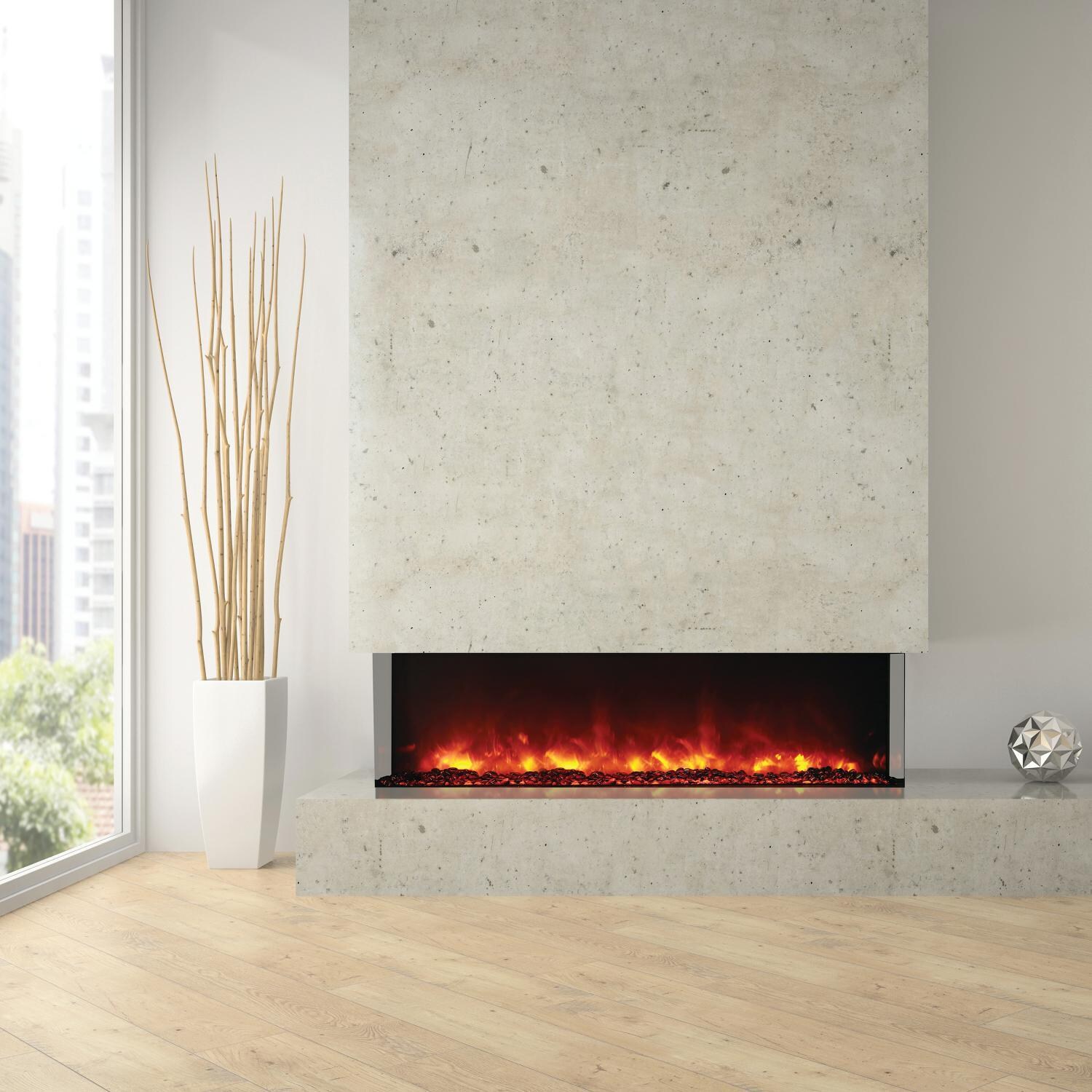 Amantii Tru View 60-Inch Smart Built-In Three Sided Electric Fireplace