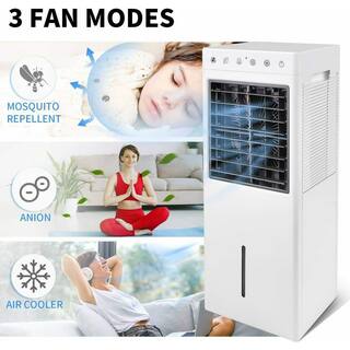 Tileon 30-inch Evaporative Air Cooler Fan with Humidification Repellent and Anion Function 3 Speeds Remote Control White AYBSZHD1975