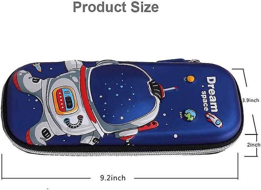 Astronaut Pencil Case For Boys， 3d Pen Pouch Stationery Pencil Box， Large Capacity Multi Compartment (blue Astronaut)