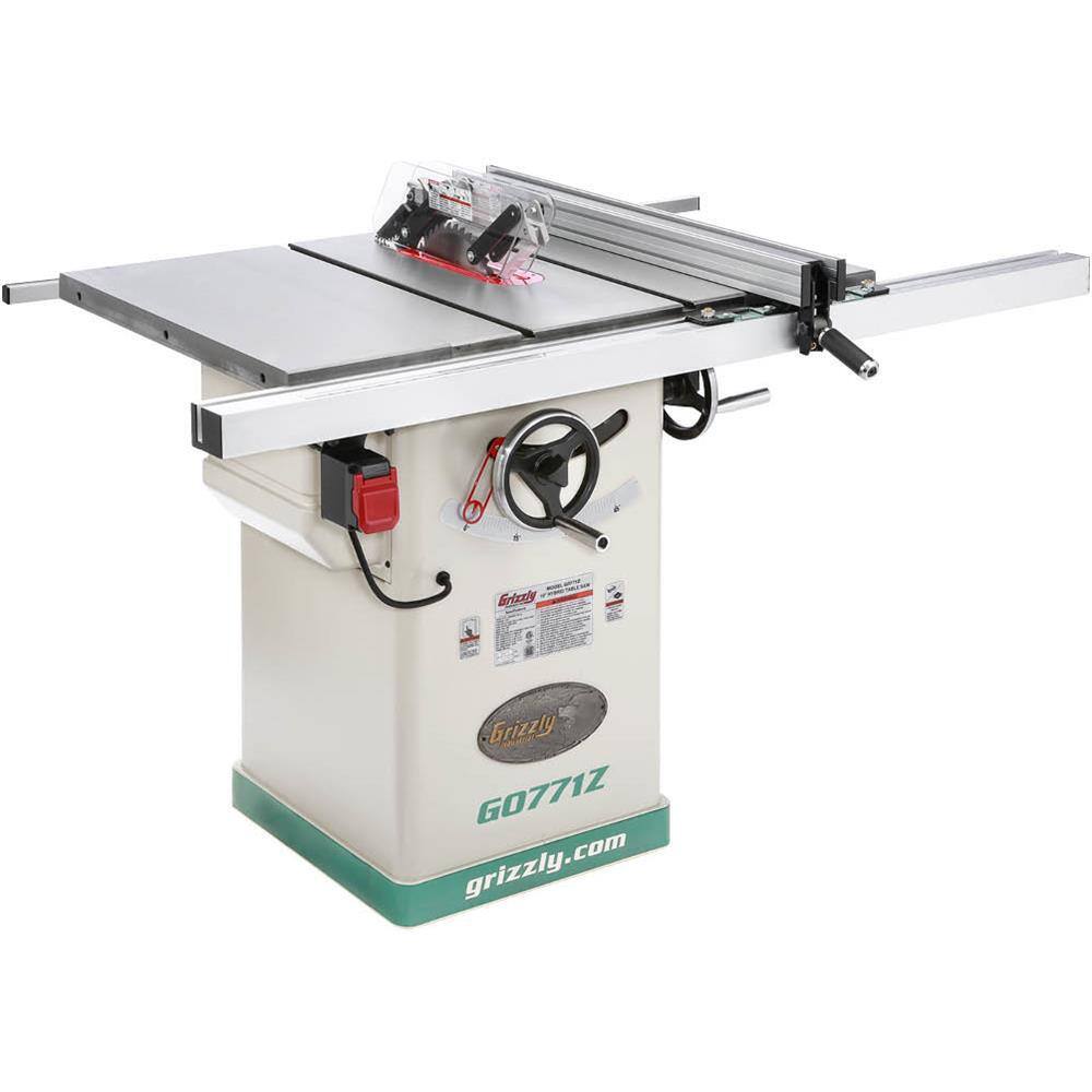 Grizzly Industrial 10 in. 2 HP 120-Volt Hybrid Table Saw with T-Shaped Fence G0771Z