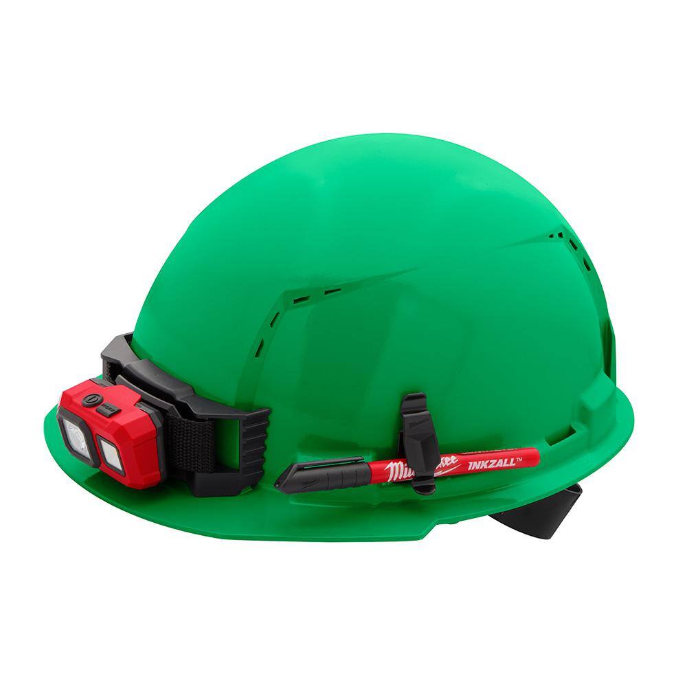 MW BOLT Green Type 1 Class C Front Brim Vented Hard Hat with 4 Point Ratcheting Suspension 48-73-1206