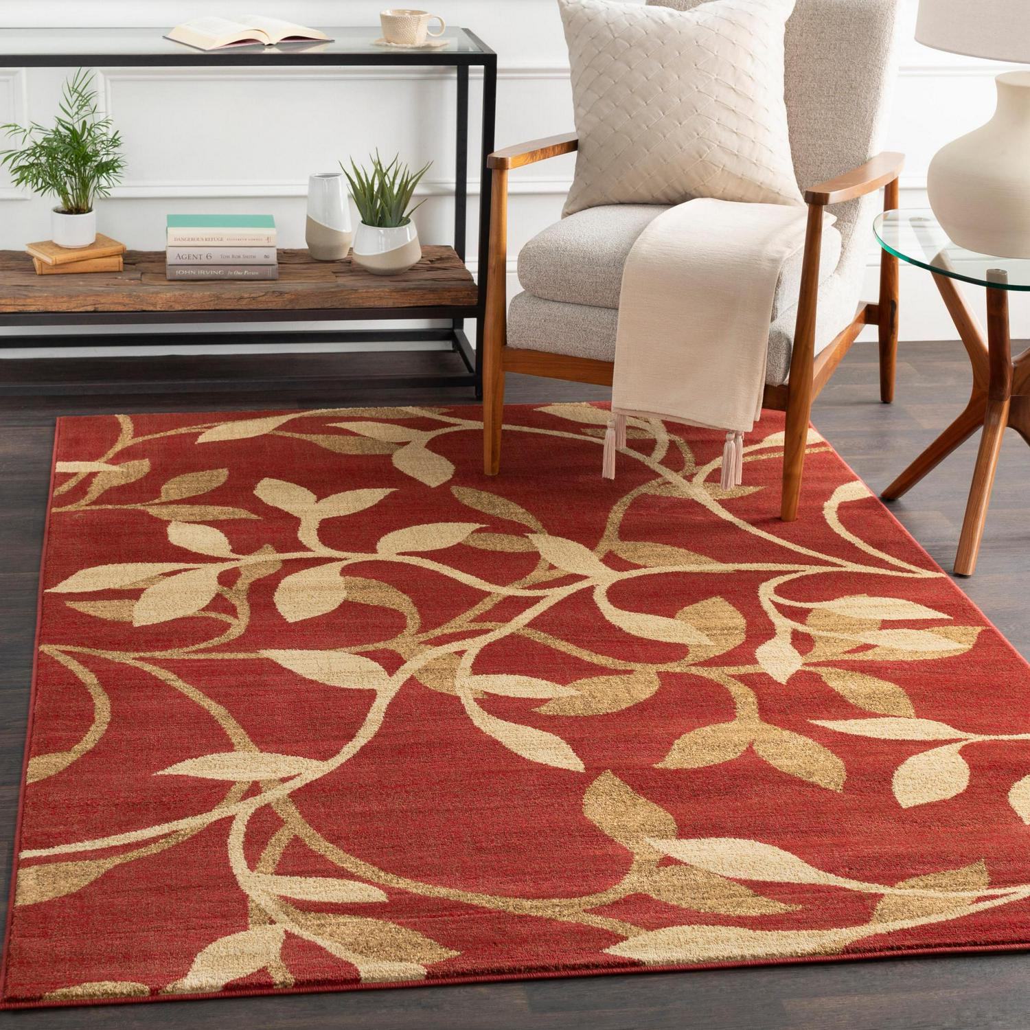 Art of Knot Cedrela Dark Red Traditional 53 x 77 Area Rug