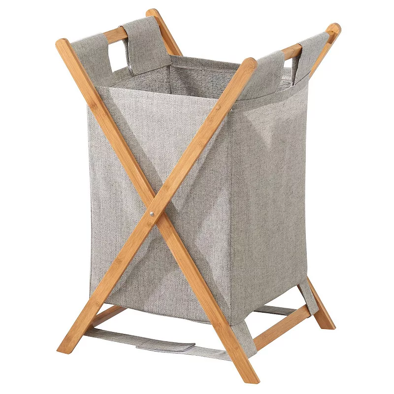 mDesign Laundry Hamper， Portable/Collapsible Fabric Bag