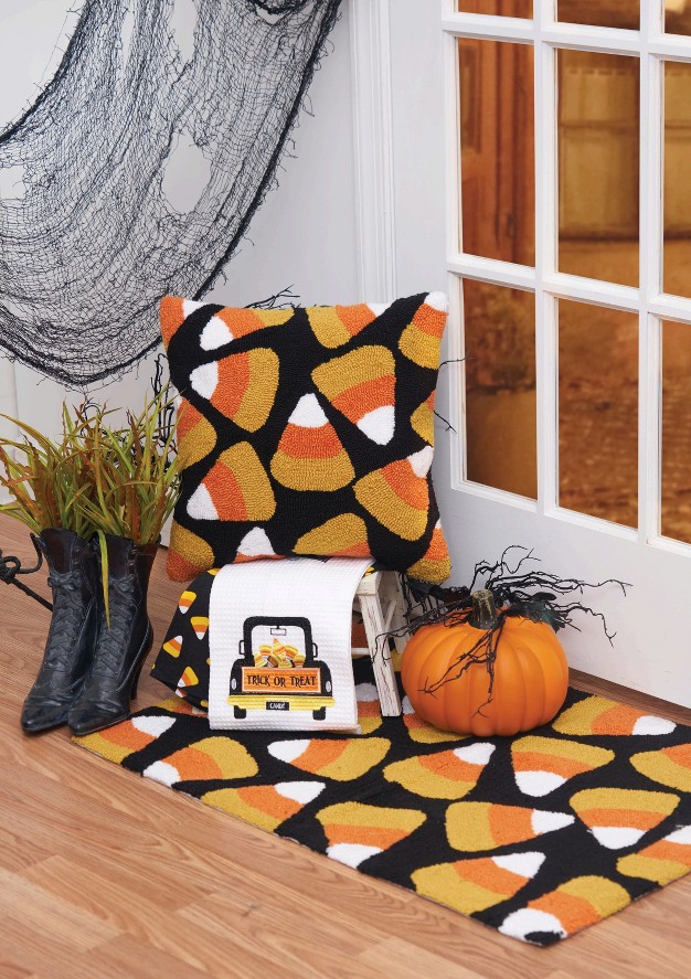 C amp f Home Candy Corn Halloween Hooked Rug