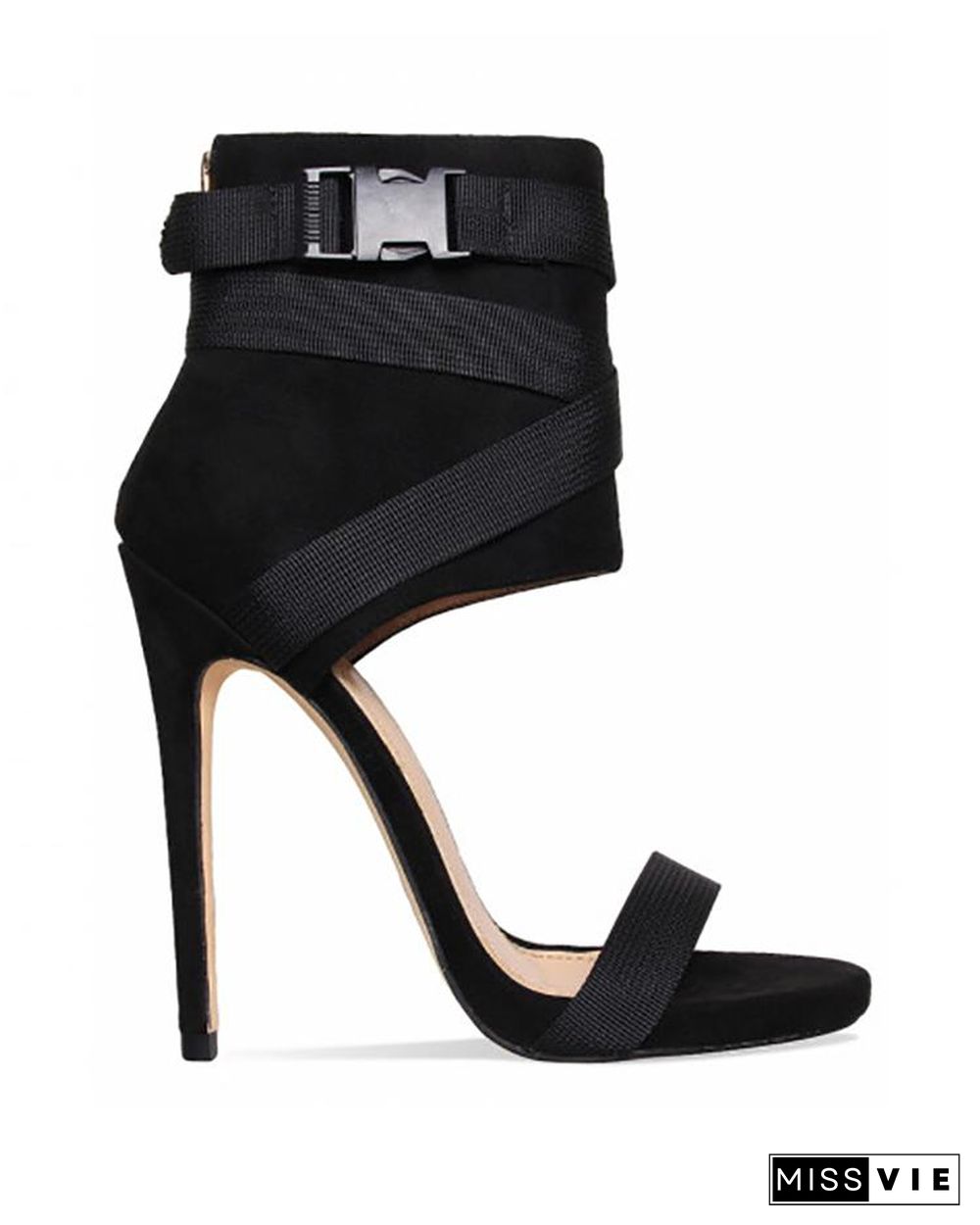 Splicing Bandage Peep-toe High Heeled Sandals