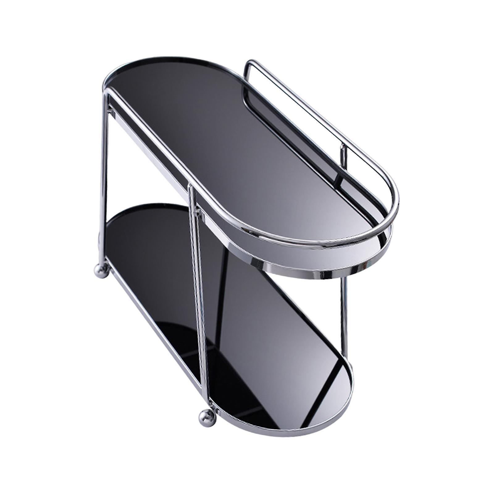 Bathroom Counter Organizer 2 Layer Kitchen Spice Rack Organizer For Bathroom Black