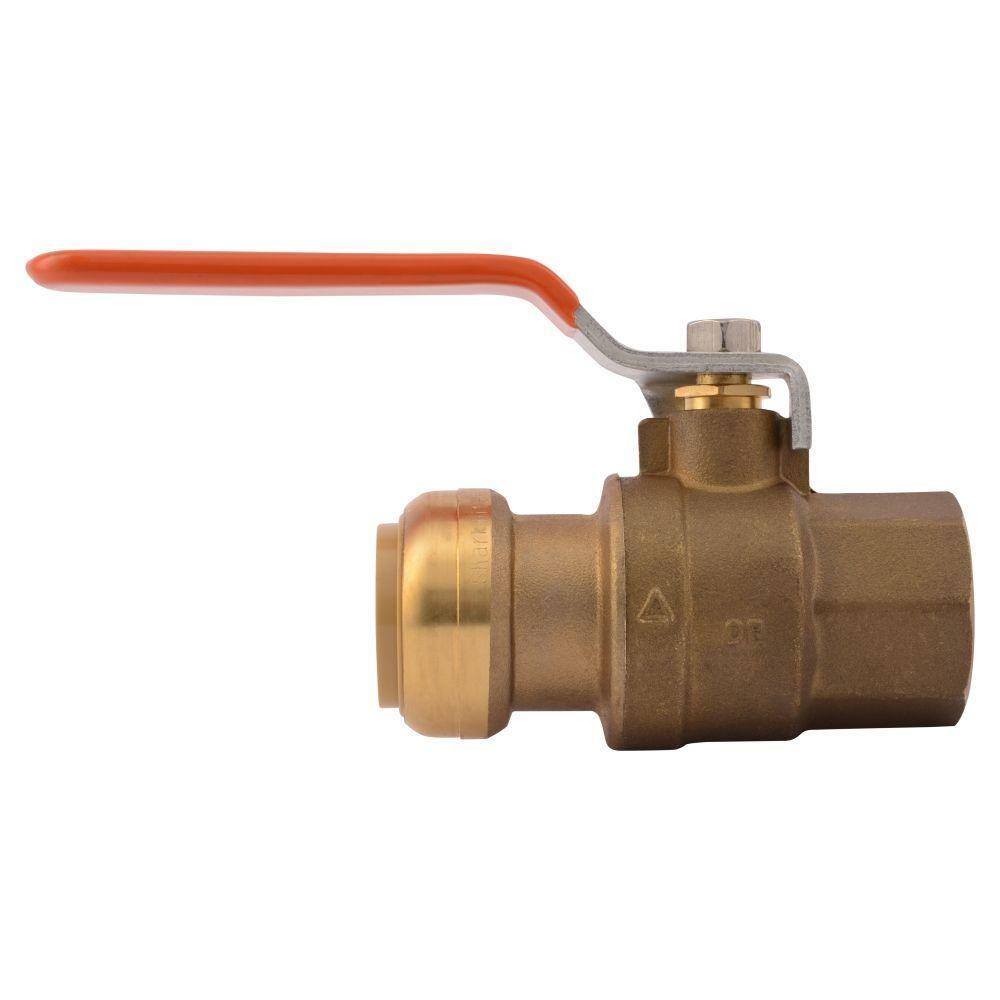 SharkBite 1 in. Brass Push-to-Connect X Female Pipe Thread Ball Valve 22187-0000LF