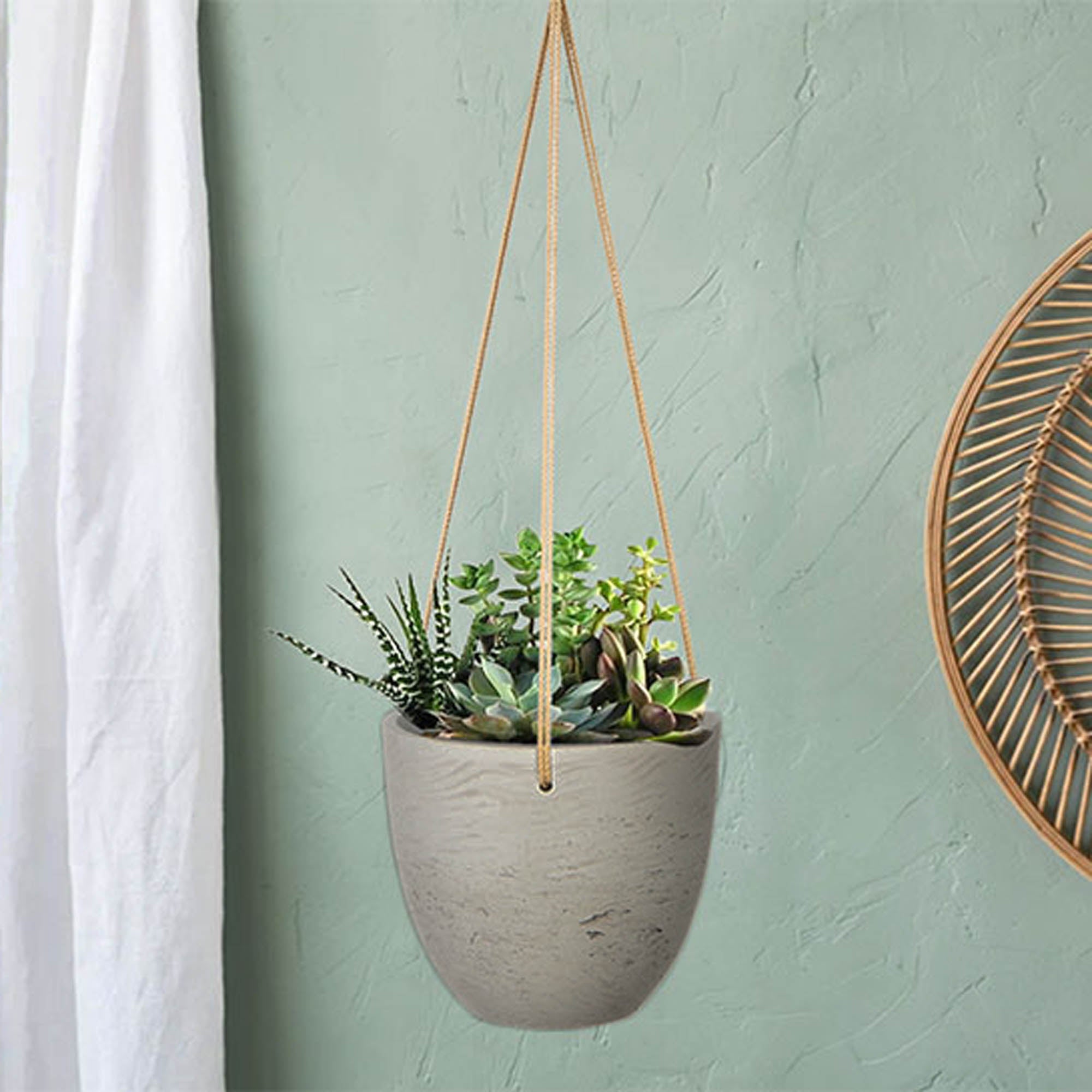 Classic Small Hanging Pot - Cement Grey