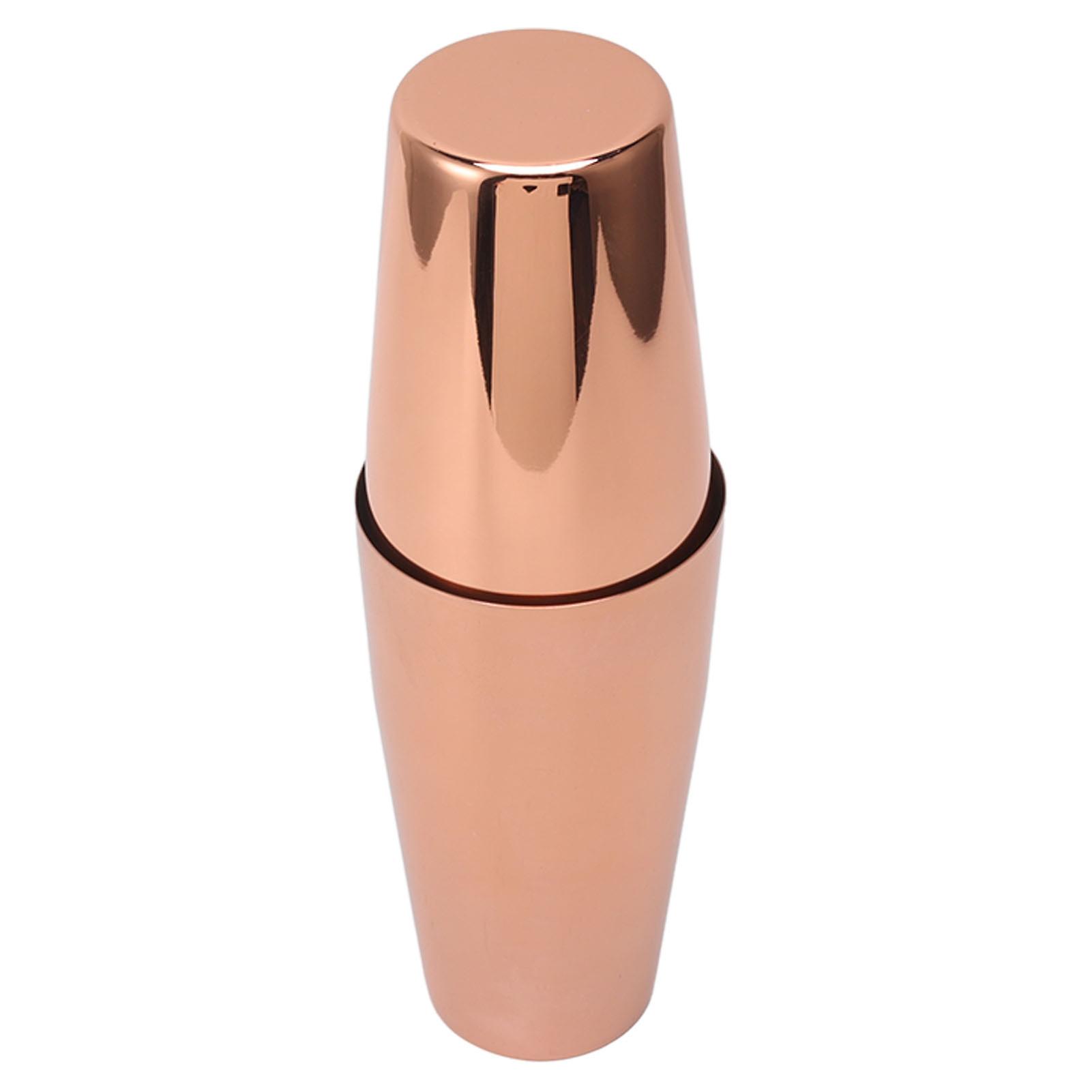 Boston Cocktail Shaker Stainless Steel Rose Gold Glossy Surfaces Leakproof for Bartending