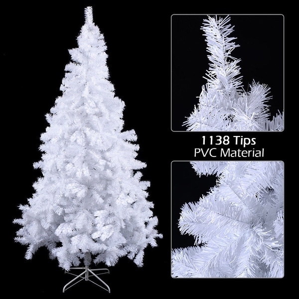 Costway 8Ft Artificial PVC Christmas Tree W/Stand Holiday Season