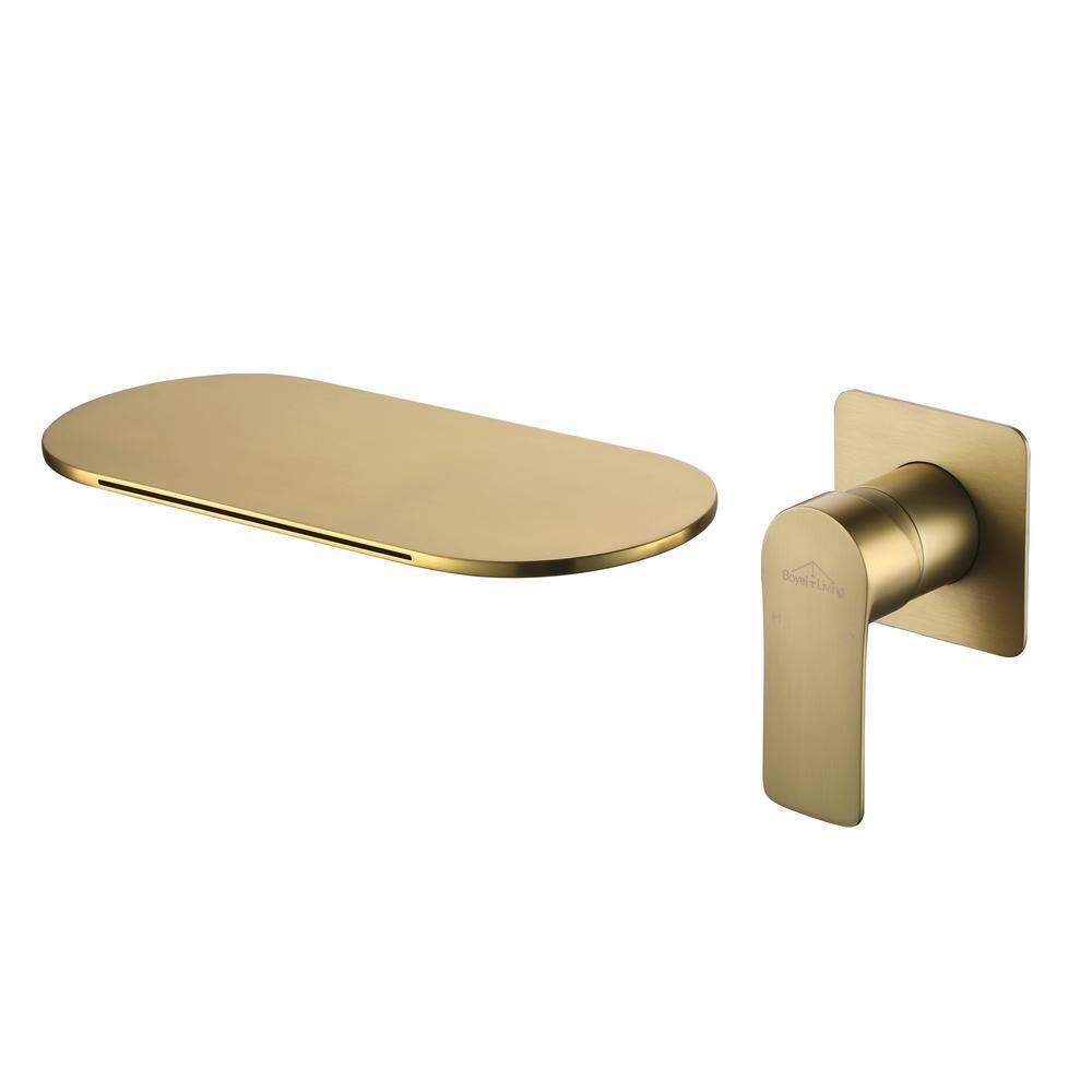 Boyel Living Single Handle Wall Mounted Faucet with Valve in Brushed Gold SMD-2413BG