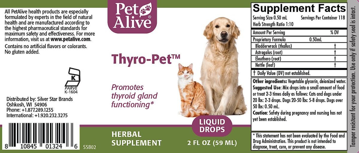 PetAlive Thyro-Pet Homeopathic Medicine for Hypothyroidism for Cats and Dogs