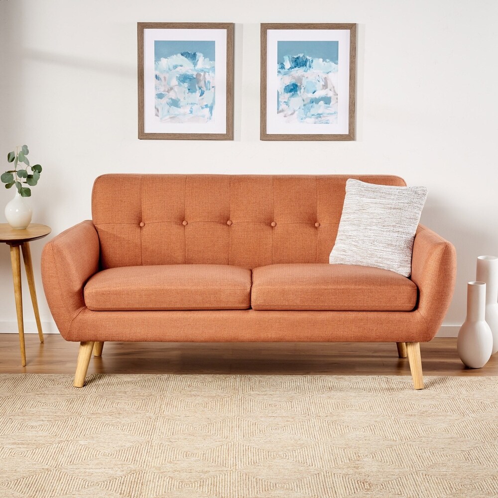 Josephine Mid century Modern Tufted Fabric Upholstered Sofa by Christopher Knight Home