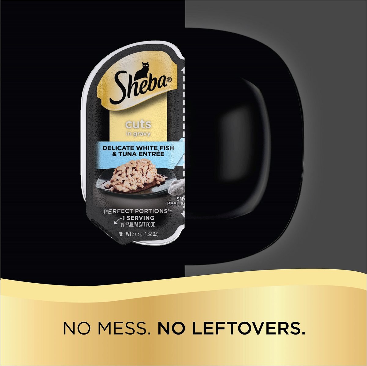 Sheba Perfect Portions Grain-Free Delicate Whitefish and Tuna Cuts in Gravy Entree Cat Food Trays