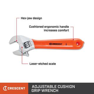 Crescent 6 in. 8 in. and 10 in. Chrome Cushion Grip Adjustable Wrench Set (3-Piece) AC26810CV