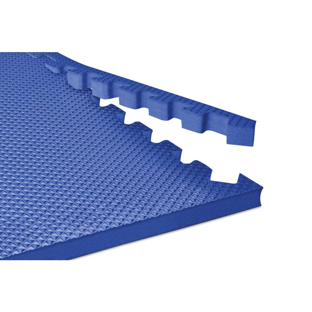 Norsk Blue 24 in. x 24 in. x 0.79 in. Foam Interlocking Reversible Mat (4-Pack) 240479