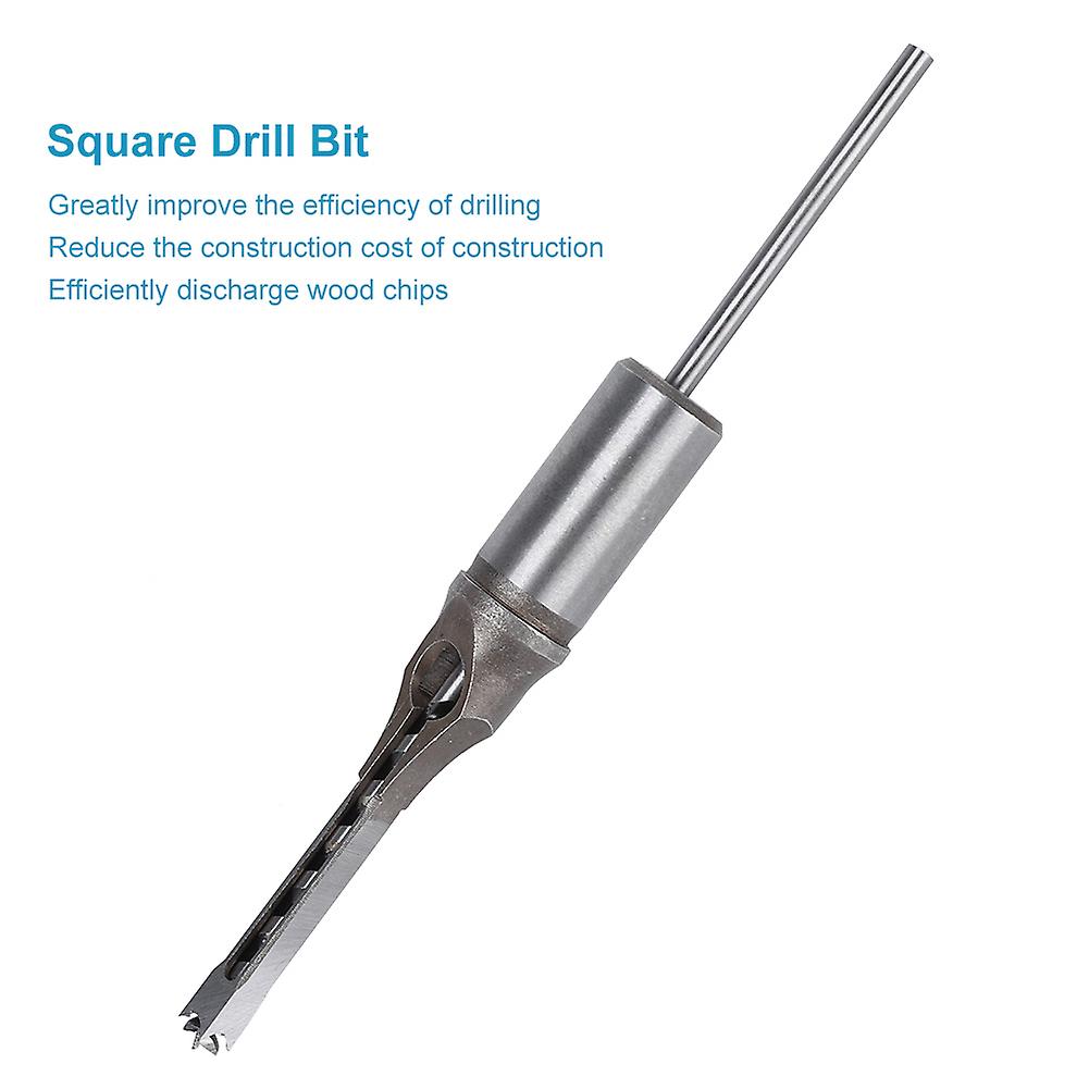 1/4in High Speed Steel Multifunctional Woodworking Square Hole Drill Bit Tool For Construction