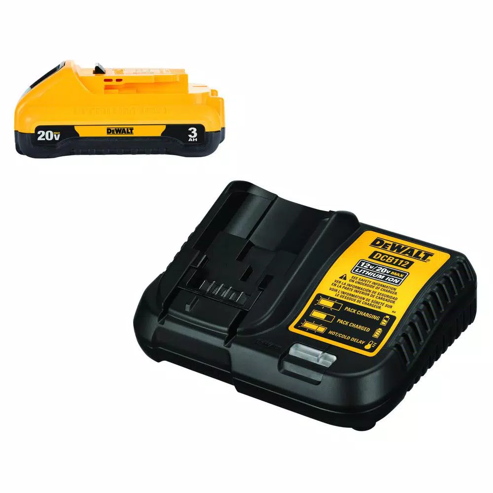 DEWALT 20-Volt MAX Compact Lithium-Ion 3.0Ah Battery Pack with 12-Volt to 20-Volt MAX Charger and#8211; XDC Depot