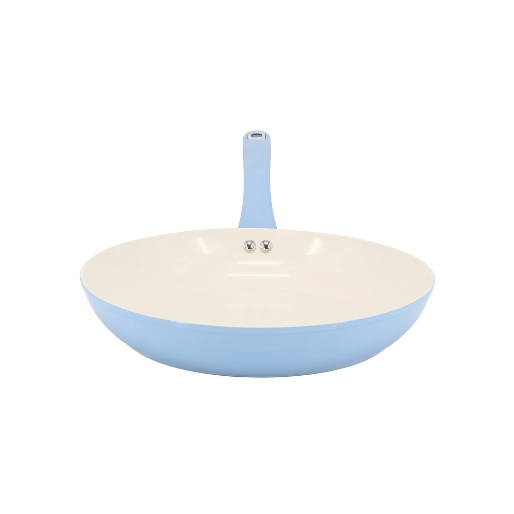 8 Inch Ceramic Nonstick Aluminum Frying Pan in Soft Blue