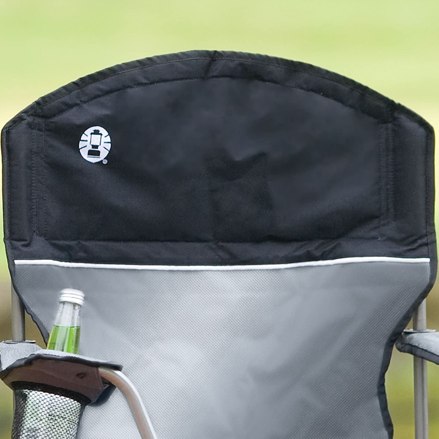 Coleman Camping Chair with Built-in 4 Can Cooler， Grey/Black