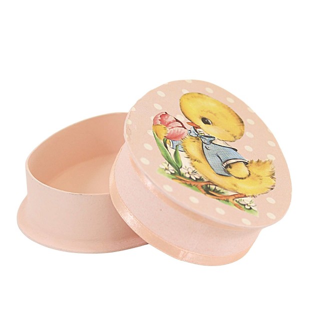 Easter Reto Pink Easter Mini Box One Decorative Box 5 Inches Chick Vintage Artisan Tl8709p Paper Yellow