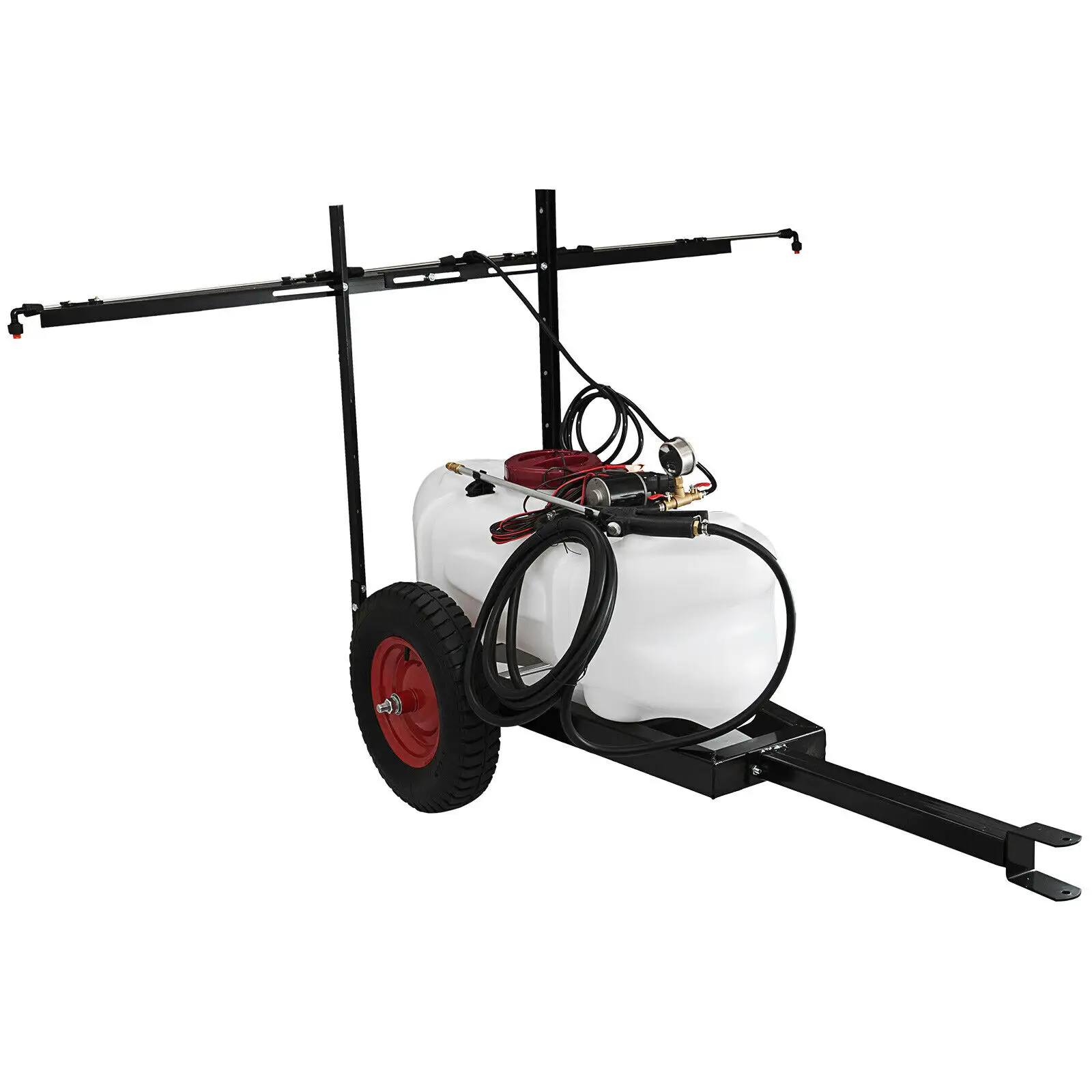 Trailer Sprayer 15.8 Gallon Pull Behind Sprayer 12 Volt Tow Behind and Spot Sprayer 5.5 ft for Garden Farm