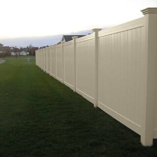 Weatherables Monroe 6 ft. H x 8 ft. W Beige Vinyl Privacy Fence Panel Kit PBPR-TG-6X8