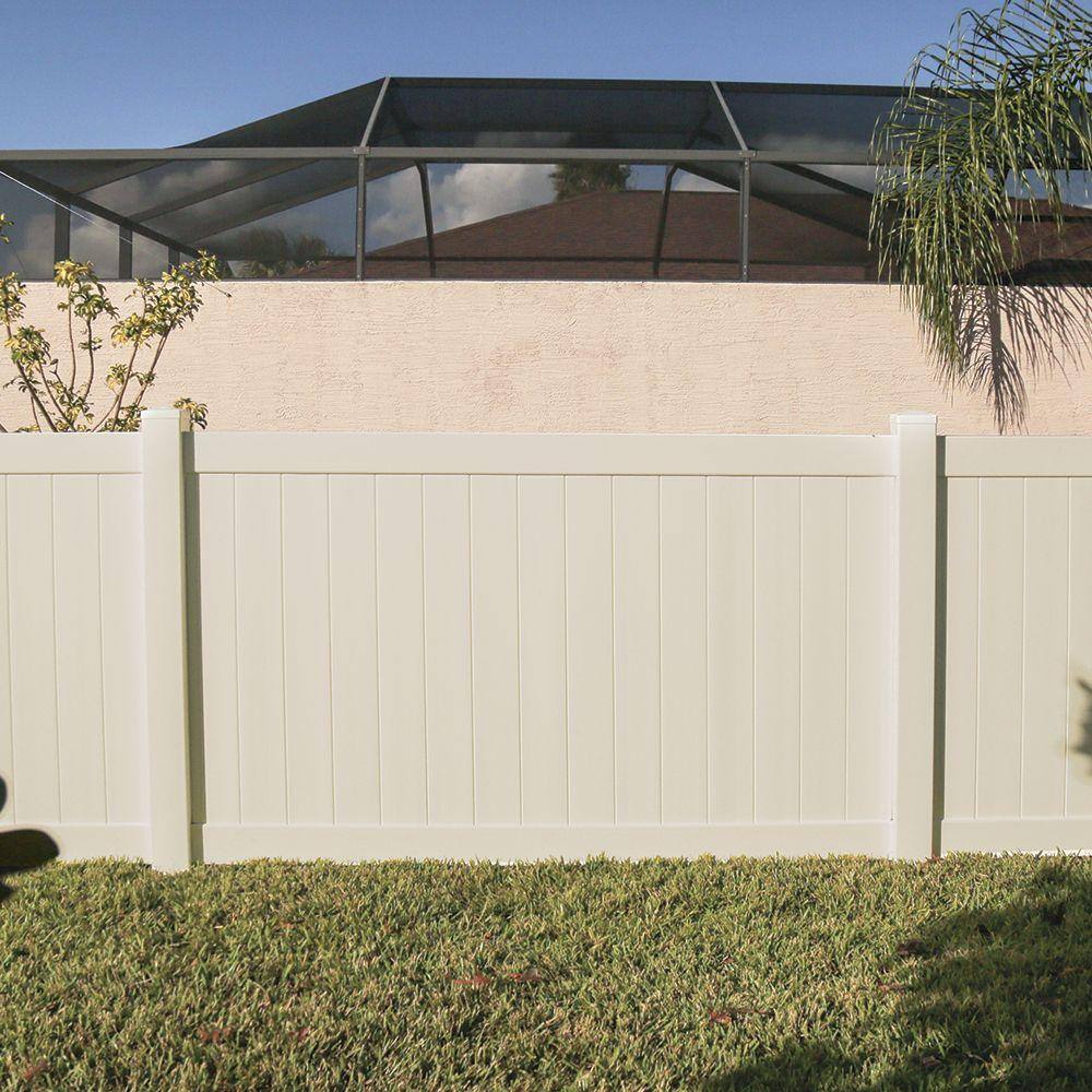 Barrette Outdoor Living Bryce 6 ft. H x 8 ft. W Sand Vinyl Un-Assembled Fence Panel 73014728