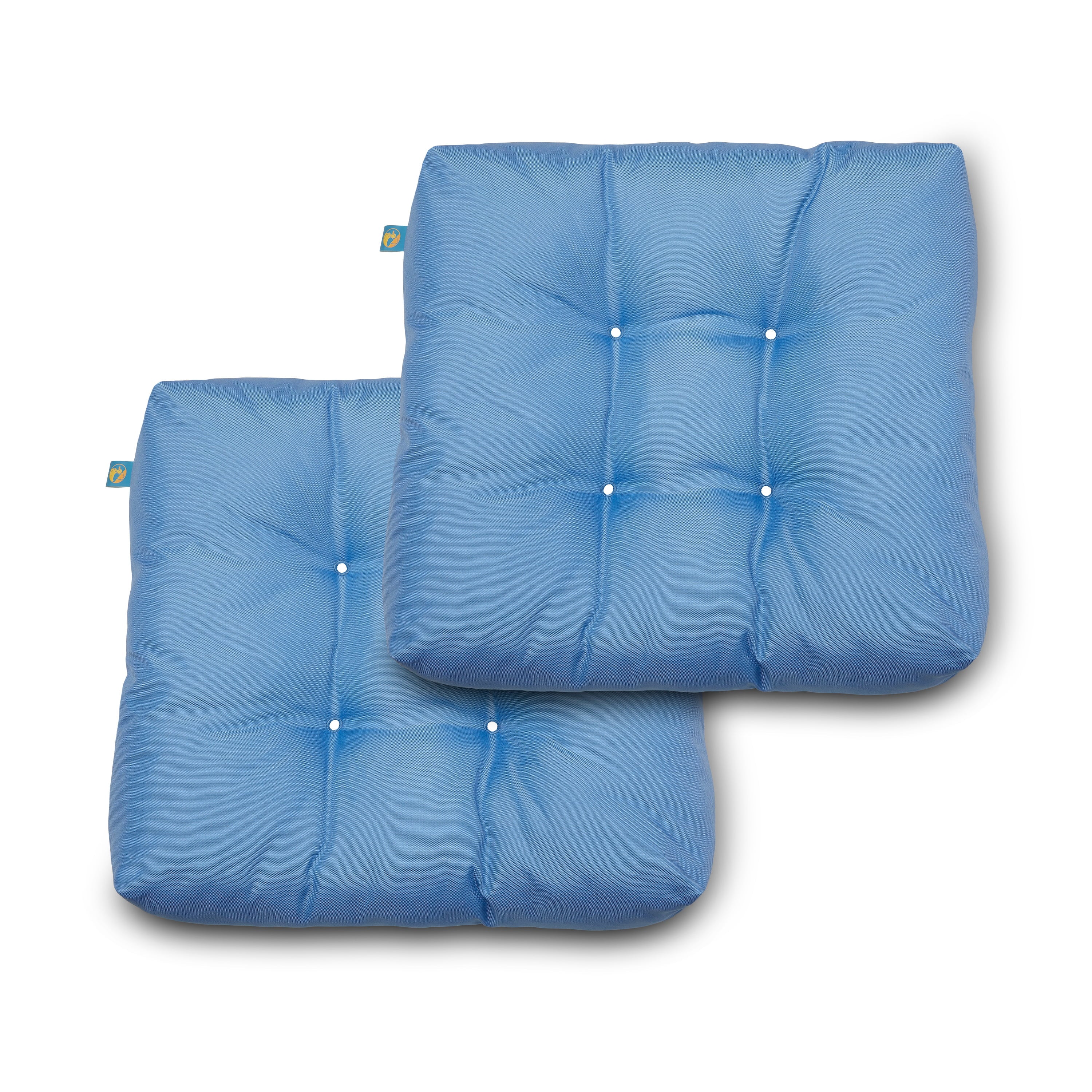 Duck Covers Water-Resistant Indoor Outdoor Seat Cushions， 19 x 19 x 5 inch， Periwinkle Blue， 2 Pack