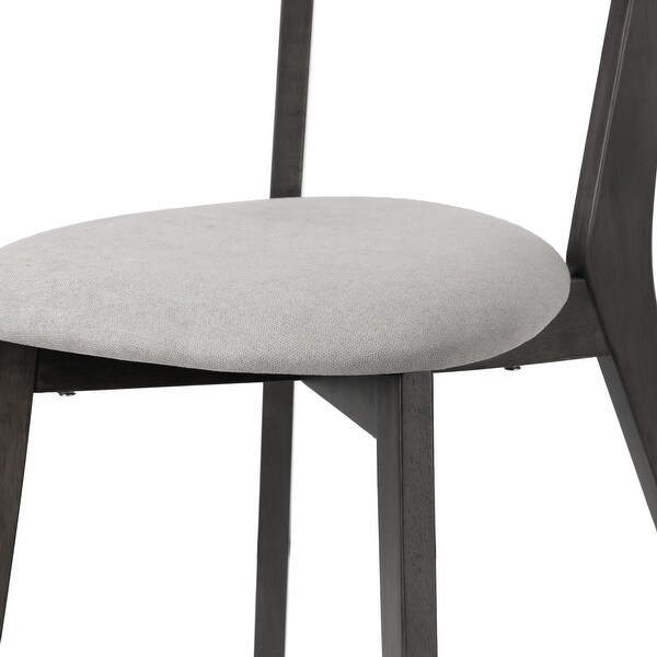 Set of 2 Aspen Black Rubberwood Dining Chair with Upholstered Seat